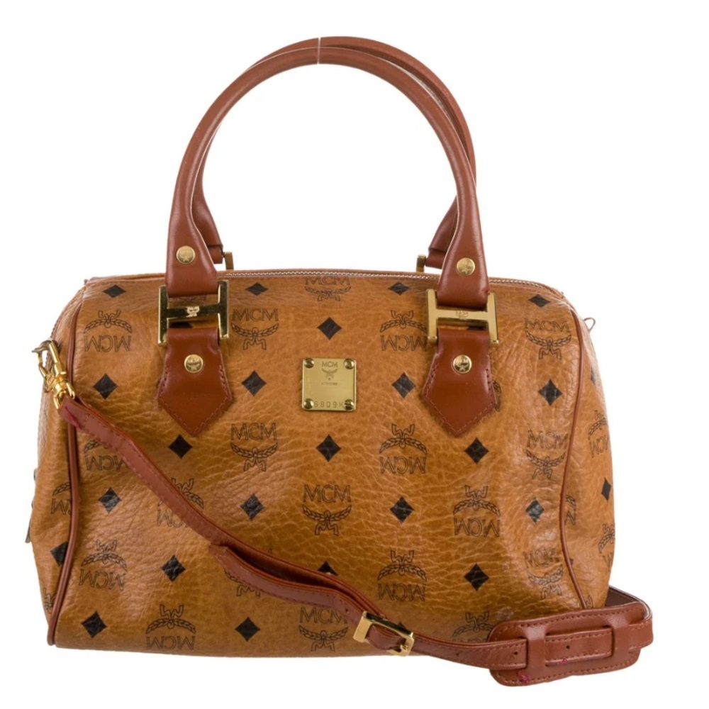 MCM Visetos Boston Bag